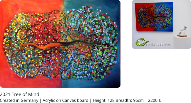 2021 Tree of Mind Created in Germany | Acrylic on Canvas board | Height: 128 Breadth: 96cm | 2200 €