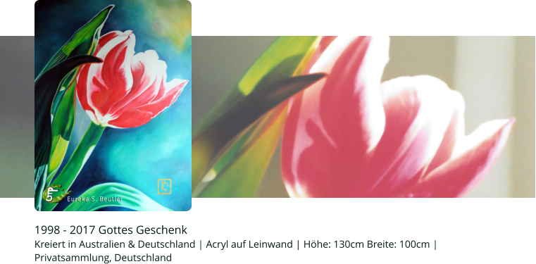 1998 - 2017 Gottes Geschenk  Kreiert in Australien & Deutschland | Acryl auf Leinwand | Höhe: 130cm Breite: 100cm |  Privatsammlung, Deutschland