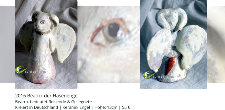 2016 Beatrix der Hasenengel  Beatrix bedeutet Reisende & Gesegnete Kreiert in Deutschland | Keramik Engel | Höhe: 13cm | 55 €