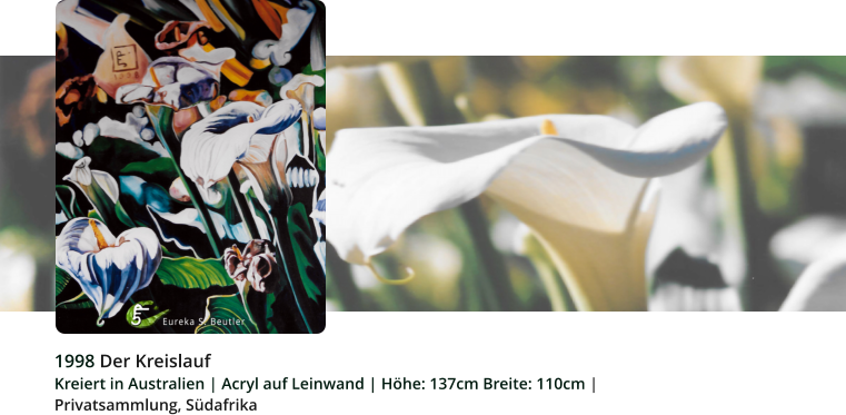 Datenschutz 1998 Der Kreislauf Kreiert in Australien | Acryl auf Leinwand | Höhe: 137cm Breite: 110cm |   Privatsammlung, Südafrika